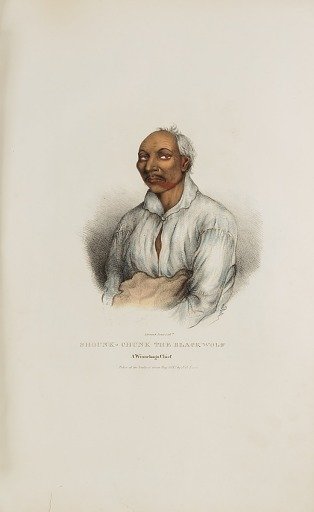 SHOUNK-CHUNK the Black Wolf; A Winnebago Chief, from The Aboriginal Portfolio