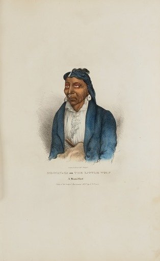 MO-WAN-ZA or The Little Wolf; A Miami Chief, from The Aboriginal Portfolio