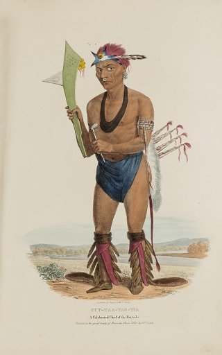 CUT-TAA-TAS-TIA; A Celebrated Chief of the Fox Tribe, from The Aboriginal Portfolio