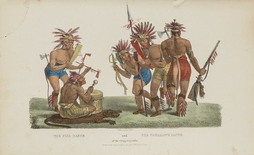 The Pipe Dance and the Tomahawk Dance of the Chippeway Tribe, from The Aboriginal Portfolio
