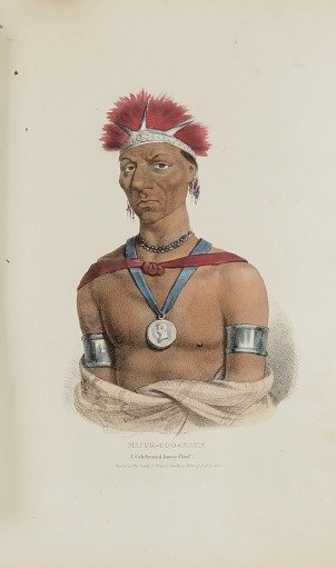 MAUCK-COOMAUN; A Celebrated Ioway Chief, from The Aboriginal Portfolio
