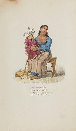 TA-MA-KAKE-TOKE or the Woman that Spoke First; A Chippeway Woman (mourning), from The Aboriginal Portfolio