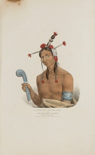O-CHE-NA-SHINK-KAD or the Man that Stands and Strikes; A Winnebago Chief, from The Aboriginal Portfolio